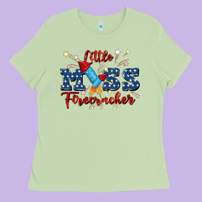 Little Miss Firecracker Ladies Tee Designed By Jahusdesignshop