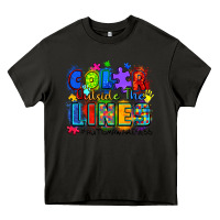 Asphalt color outside the lines autism awareness Heavy Core Tee - Zillion Design Studio