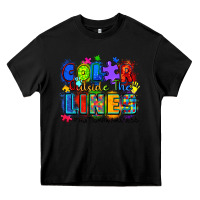 Black color outside the lines autism awareness Heavy Core Tee - Zillion Design Studio