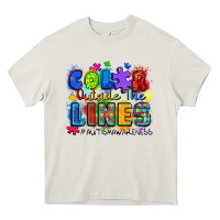 Cream color outside the lines autism awareness Heavy Core Tee - Zillion Design Studio