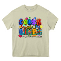 Mossy color outside the lines autism awareness Heavy Core Tee - Zillion Design Studio