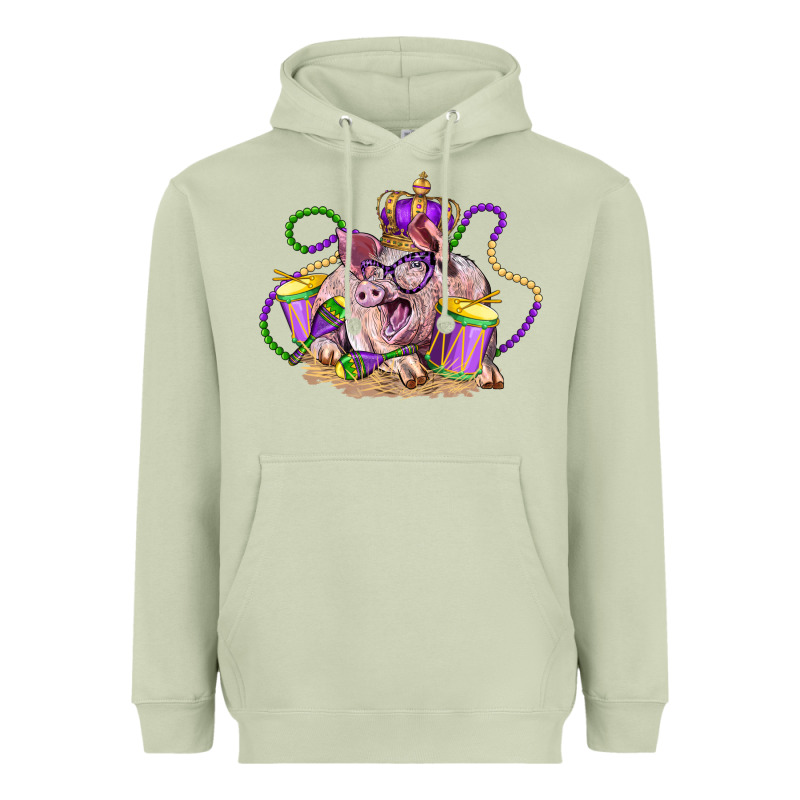 Mardi Gras Pig Heavyweight Hoodie by LillyAllenDesigns | Teevron