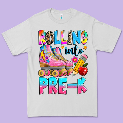 Rolling Into Pre K Grade Premium Tee Designed By Texasbilliewilder