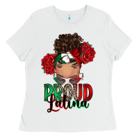White Proud Latina messy bun Ladies Tee - RanaPortraitStore