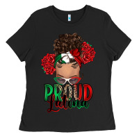 Black Proud Latina messy bun Ladies Tee - RanaPortraitStore