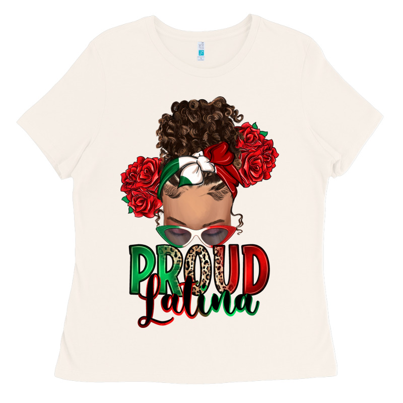 Proud Latina Messy Bun Ladies Tee by RanaPortraitStore | Teevron