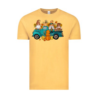 Vintage Mustard fall gnomes truck pumpkin sunflowers Vintage Tee - Artiststas