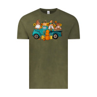 Vintage Olive fall gnomes truck pumpkin sunflowers Vintage Tee - Artiststas