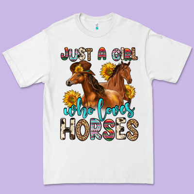 Just A Girl Who Loves Horses Premium Tee Designed By Zillion Design Studio