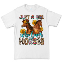 White just a girl who loves horses Premium Tee - Zillion Design Studio
