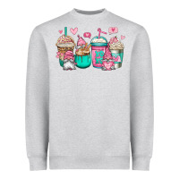 Heather Grey valentines day gnomes coffee cups Heavyweight Sweatshirt - Jasminsmagicworld