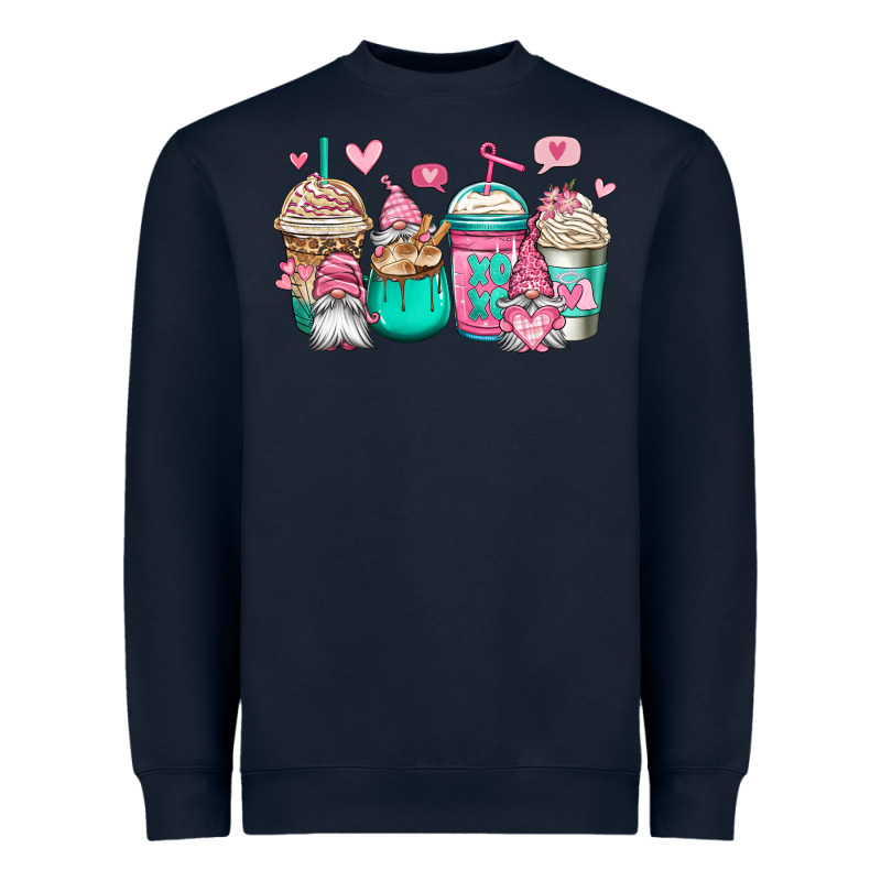 Valentines Day Gnomes Coffee Cups Heavyweight Sweatshirt by Jasminsmagicworld | Teevron