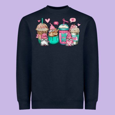Valentines Day Gnomes Coffee Cups Heavyweight Sweatshirt Designed By Jasminsmagicworld