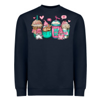 Navy valentines day gnomes coffee cups Heavyweight Sweatshirt - Jasminsmagicworld