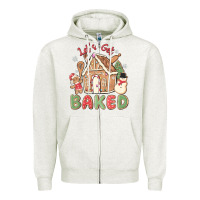 Oatmeal Heather let's get baked Zipper Hoodie - MaliasSmallBusiness