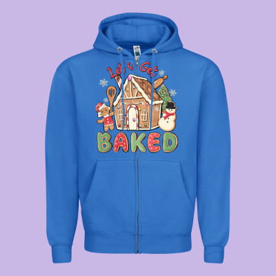 Let's Get Baked Zipper Hoodie Designed By Maliassmallbusiness