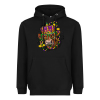 Black Mardi Gras red Angus Heavyweight Hoodie - LillyAllenDesigns