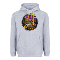 Heather Grey Mardi Gras red Angus Heavyweight Hoodie - LillyAllenDesigns