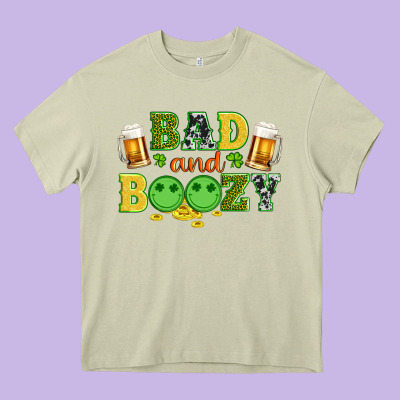 Bad And Boozy Wıth Beer And Coins Heavy Core Tee Designed By Artiststas