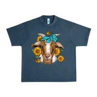 Midnight Navy sunflower bandana goat Urban Heavy Tee - Jasminsmagicworld