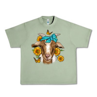 Oil Green sunflower bandana goat Urban Heavy Tee - Jasminsmagicworld