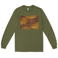 Army Green leopard background Long Sleeve Tee - BarkalooDesign