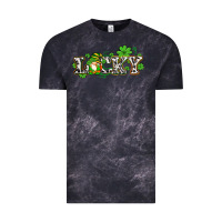 Cloud Black lucky with gnome and  shamrocks Vintage Tee - AdoDesignShop