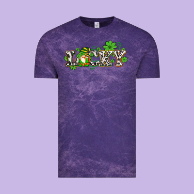 Lucky With Gnome And  Shamrocks Vintage Tee Designed By Adodesignshop
