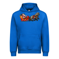 Cobalt santa riding his sleigh with gifts Urban Hoodie - CowGirlArtShop