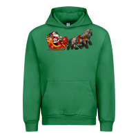 Emerald santa riding his sleigh with gifts Urban Hoodie - CowGirlArtShop