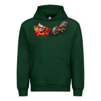 Forest Green santa riding his sleigh with gifts Urban Hoodie - CowGirlArtShop