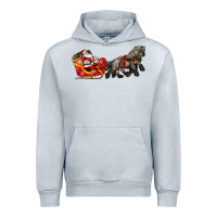 Heather Grey santa riding his sleigh with gifts Urban Hoodie - CowGirlArtShop