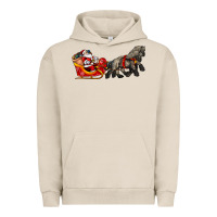 Pigment French Oak santa riding his sleigh with gifts Urban Hoodie - CowGirlArtShop