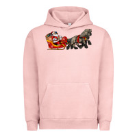 Pigment Salmon santa riding his sleigh with gifts Urban Hoodie - CowGirlArtShop