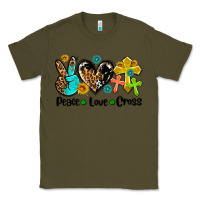 Army Green peace love cross Classic Tee - AdoDesignShop