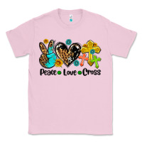 Bubblegum Pink peace love cross Classic Tee - AdoDesignShop