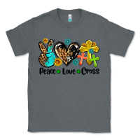 Charcoal Heather peace love cross Classic Tee - AdoDesignShop
