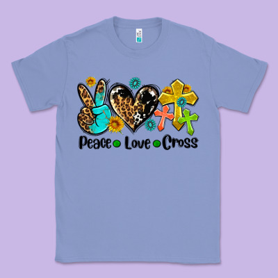 Peace Love Cross Classic Tee Designed By Adodesignshop