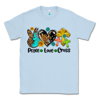 Dusty Blue peace love cross Classic Tee - AdoDesignShop