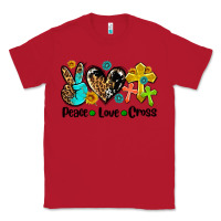 Red peace love cross Classic Tee - AdoDesignShop