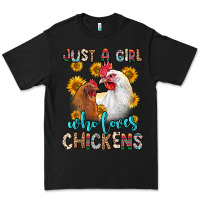 Black just a girl who loves chickens Premium Tee - Zillion Design Studio