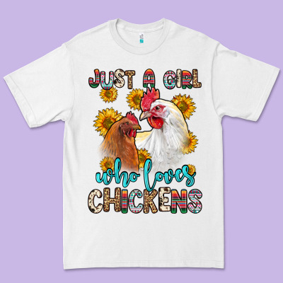 Just A Girl Who Loves Chickens Premium Tee Designed By Zillion Design Studio