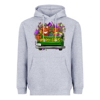 Heather Grey Mardi Gras truck Heavyweight Hoodie - LillyAllenDesigns