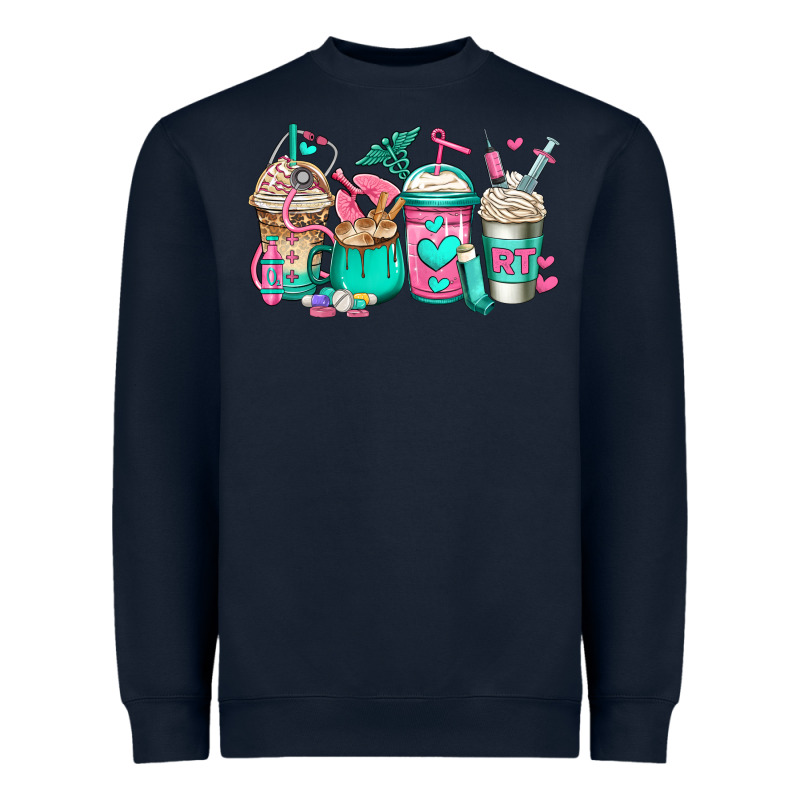Rt Respiratory Therapist Coffee Cups Heavyweight Sweatshirt by Jasminsmagicworld | Teevron