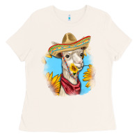 Bone Sombrero Llama Ladies Tee - RanaPortraitStore