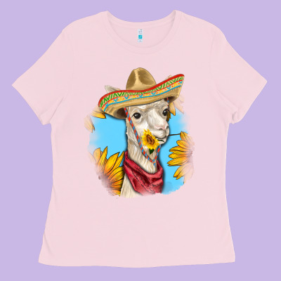 Ladies Tee Sombrero Llama