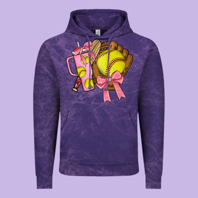 Softball Coquette Bow Vintage Hoodie Designed By Jahusdesignshop