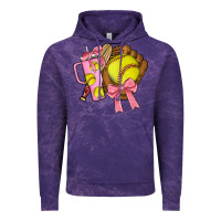 Cloud Purple softball coquette bow Vintage Hoodie - JahusDesignShop