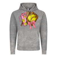 Cloud Rock softball coquette bow Vintage Hoodie - JahusDesignShop