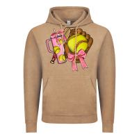 Vintage Coffee softball coquette bow Vintage Hoodie - JahusDesignShop